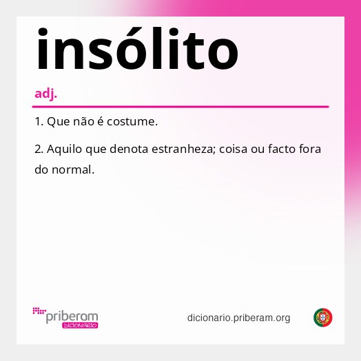 Significado de insólito