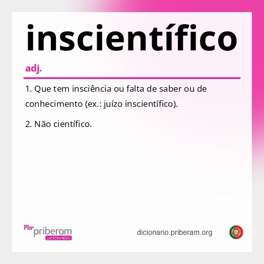 Significado de inscientífico