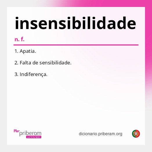 Significado de insensibilidade