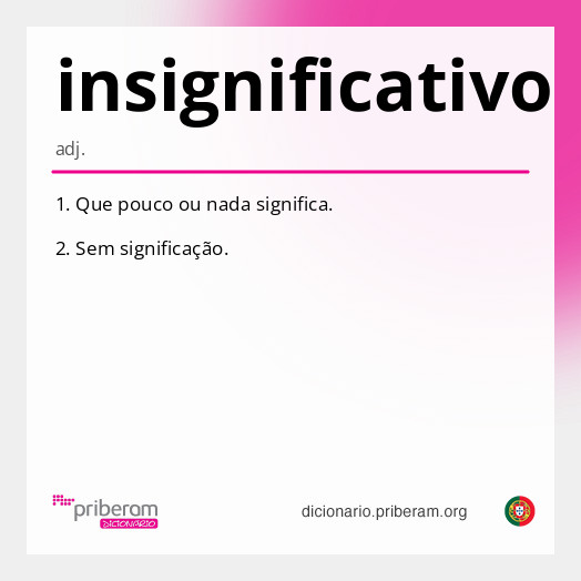 Significado de insignificativo