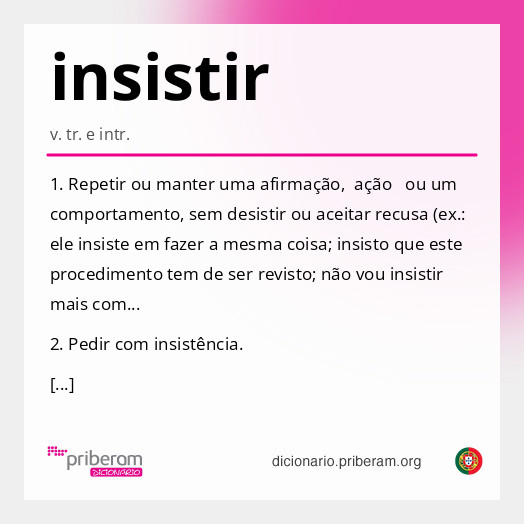 Significado de insistir