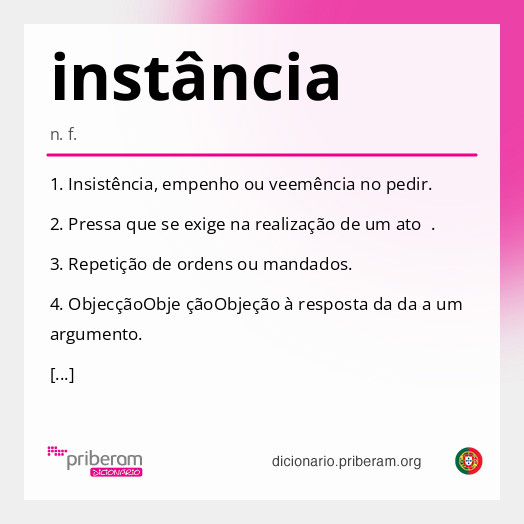 Significado de instância