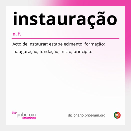 Significado de instauração