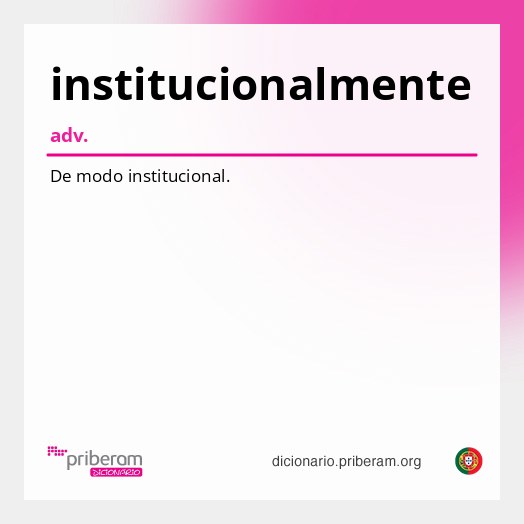Significado de institucionalmente