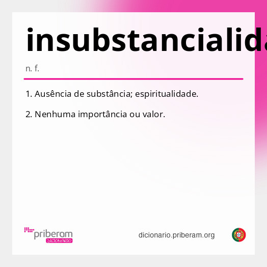 Significado de insubstancialidade