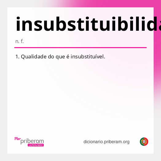 Significado de insubstituibilidade