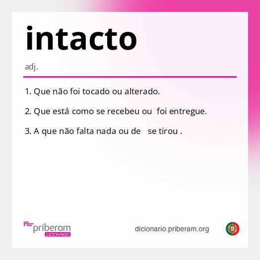 Significado de intacto