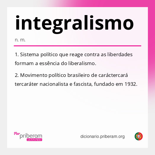Significado de integralismo
