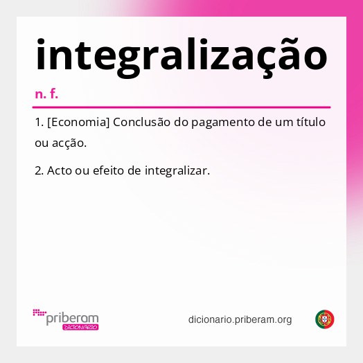 Significado de integralização