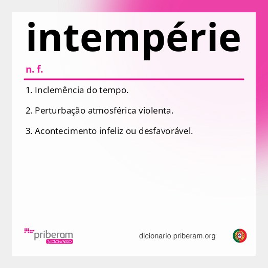 Significado de intempérie