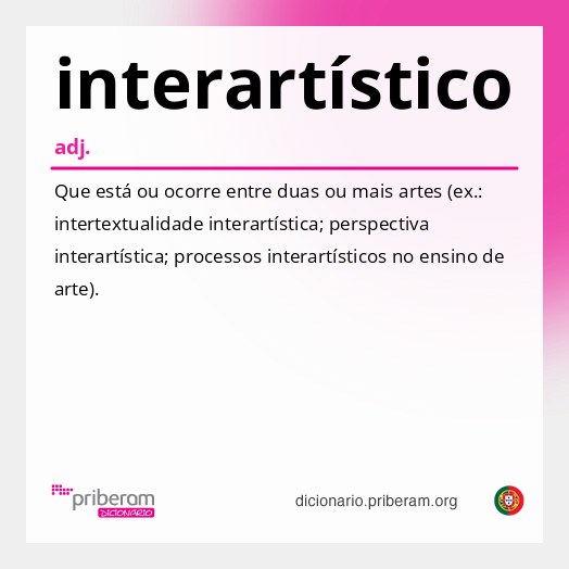 Significado de interartístico