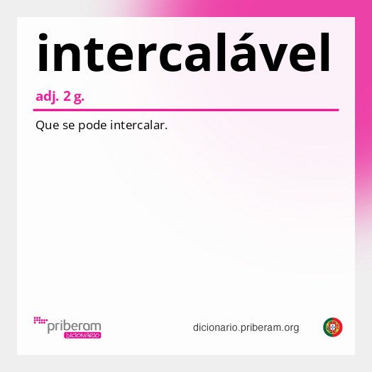Significado de intercalável