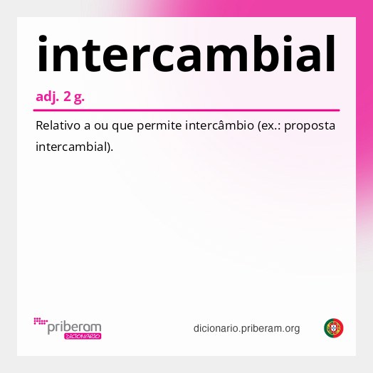 Significado de intercambial