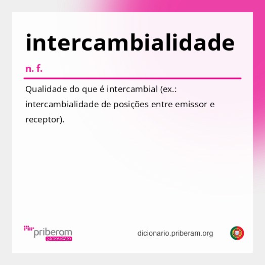 Significado de intercambialidade