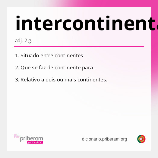 Significado de intercontinental
