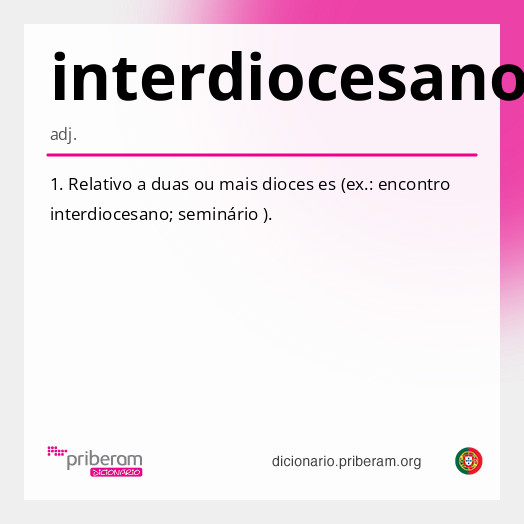 Significado de interdiocesano