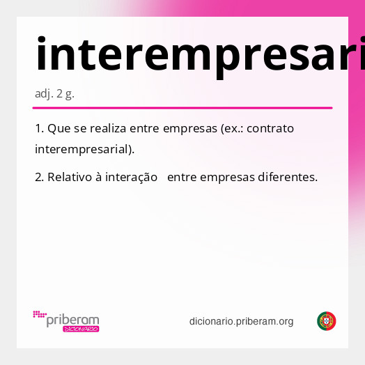 Significado de interempresarial