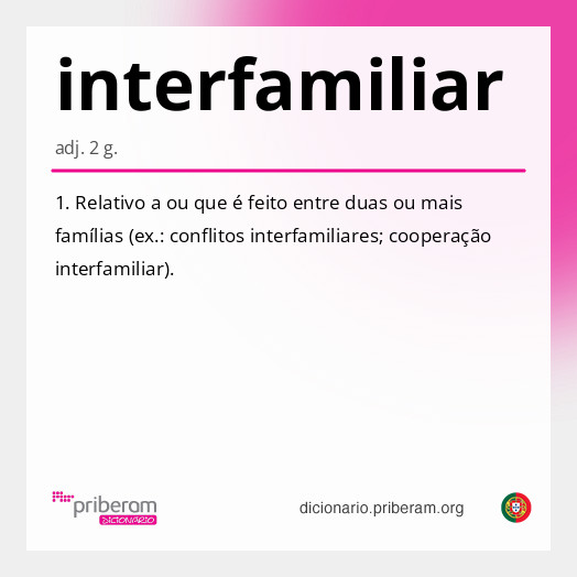 Significado de interfamiliar