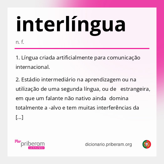 Significado de interlíngua