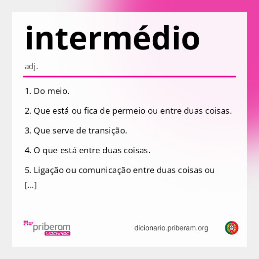 Significado de intermédio
