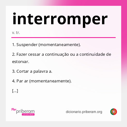 Significado de interromper