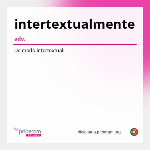 Significado de intertextualmente