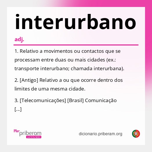 Significado de interurbano