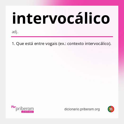 Significado de intervocálico