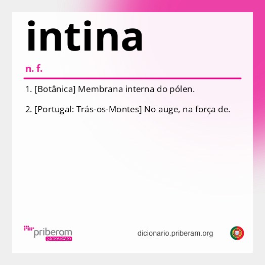 Significado de intina