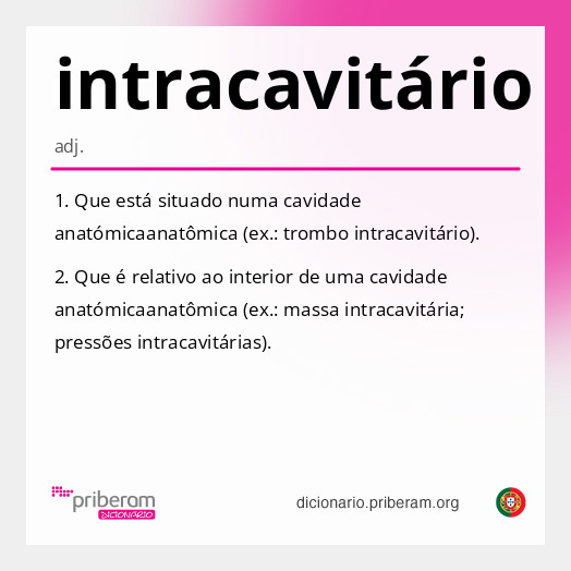Significado de intracavitário