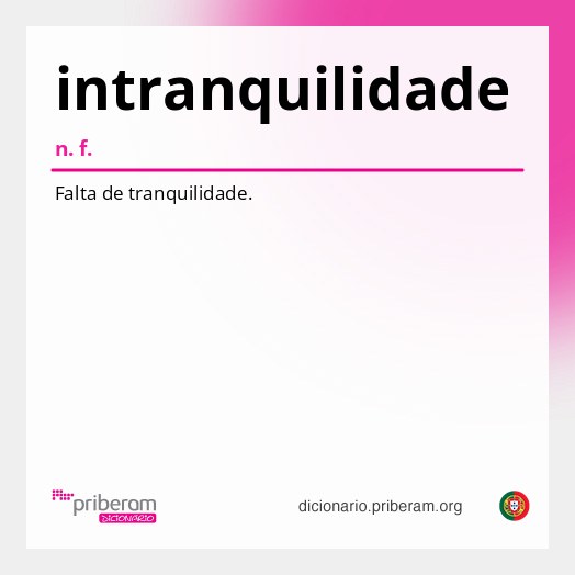 Significado de intranquilidade