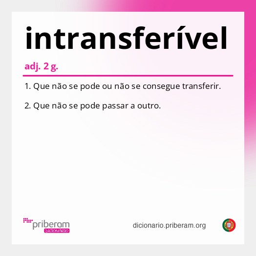 Significado de intransferível
