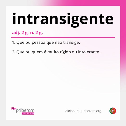 Significado de intransigente