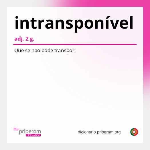 Significado de intransponível