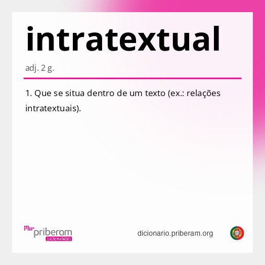 Significado de intratextual