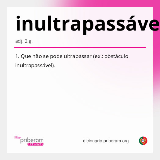Significado de inultrapassável