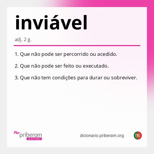 Significado de inviável