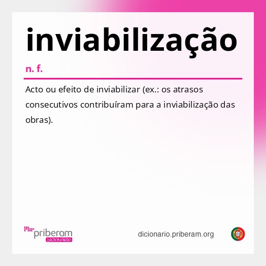 Significado de inviabilização