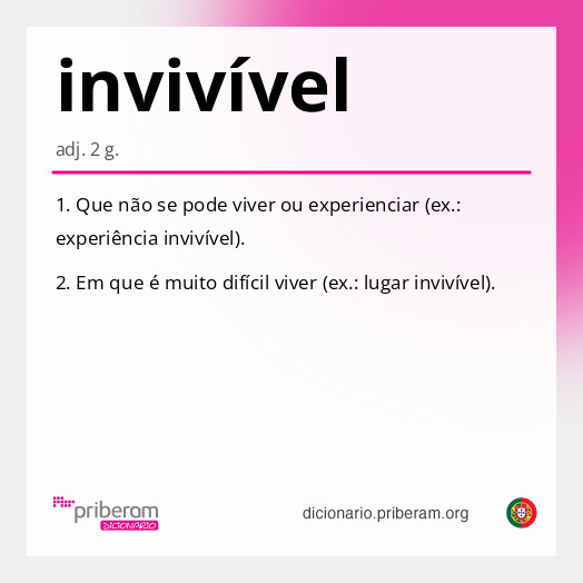 Significado de invivível