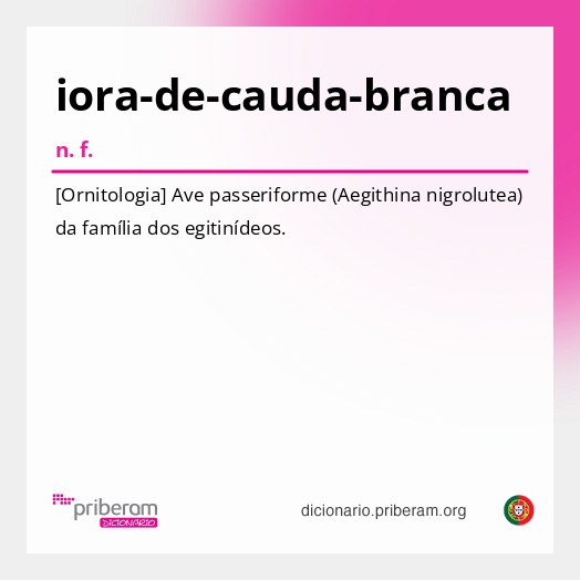 Significado de iora-de-cauda-branca