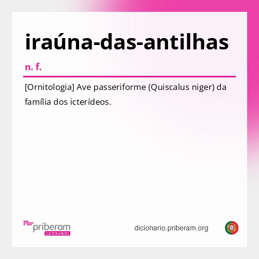 Significado de iraúna-das-antilhas
