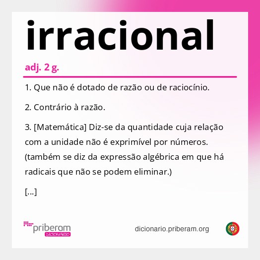 Significado de irracional