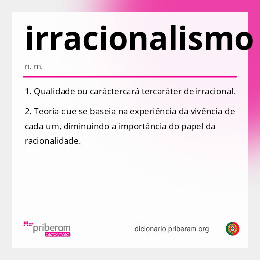 Significado de irracionalismo