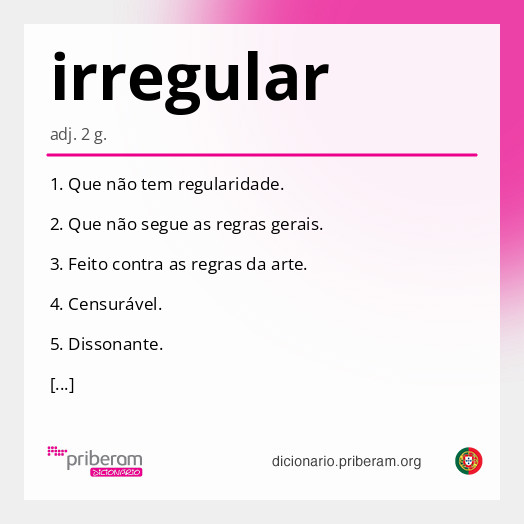 Significado de irregular