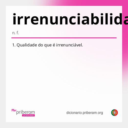 Significado de irrenunciabilidade