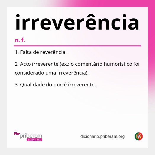 Significado de irreverência
