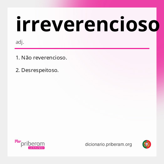 Significado de irreverencioso