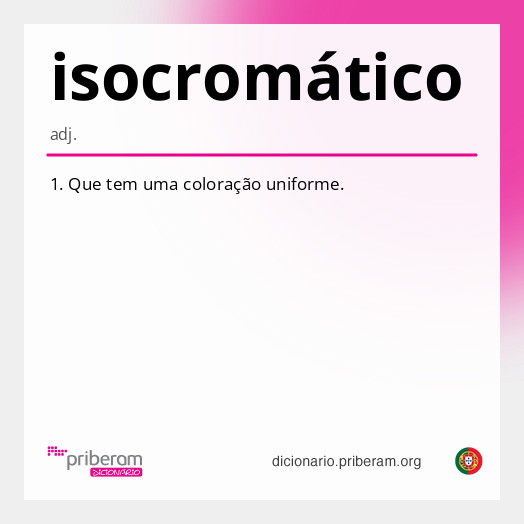 Significado de isocromático