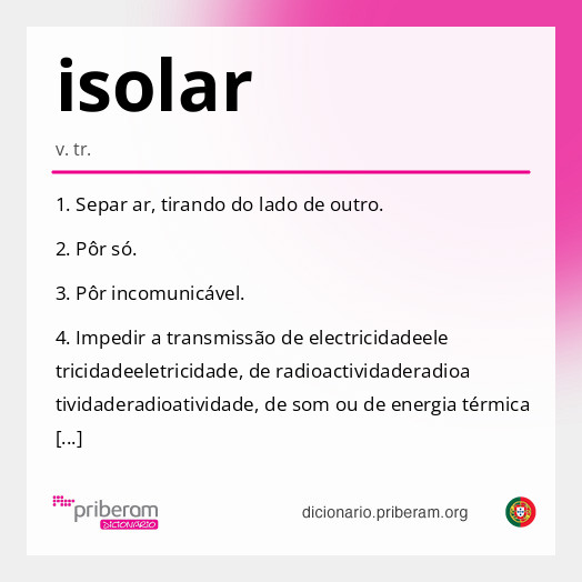 Significado de isolar