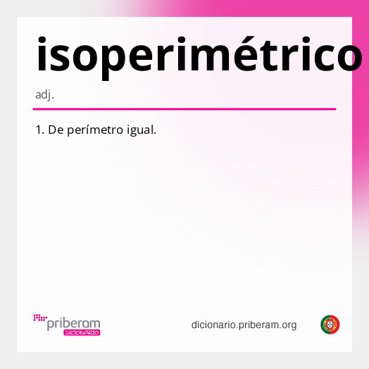 Significado de isoperimétrico